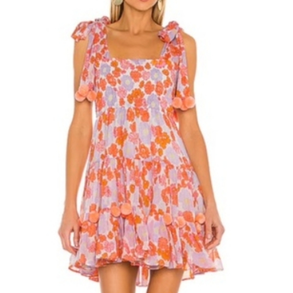 Sundress Revolve Pippa Smocked Pom Pom Mini Dress XS